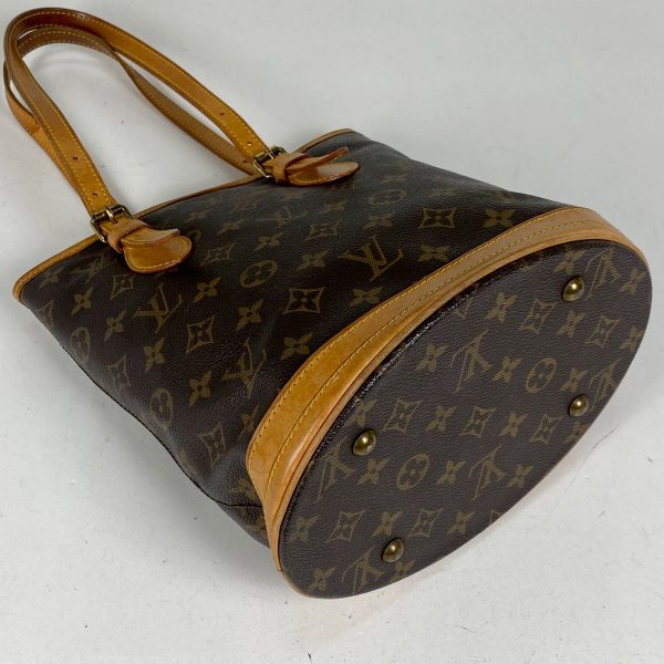 1000070114712 12 Louis Vuitton Petit Bucket PM Monogram Shoulder Bag Brown