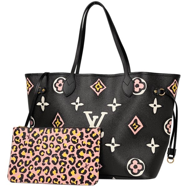 1000070347585 11 Louis Vuitton Neverfull MM Wild at Heart Tote Bag Monogram Black