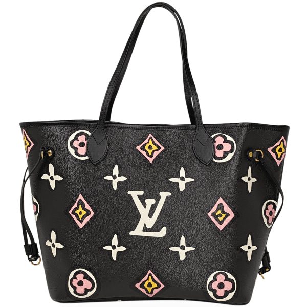 1000070347585 13 Louis Vuitton Neverfull MM Wild at Heart Tote Bag Monogram Black