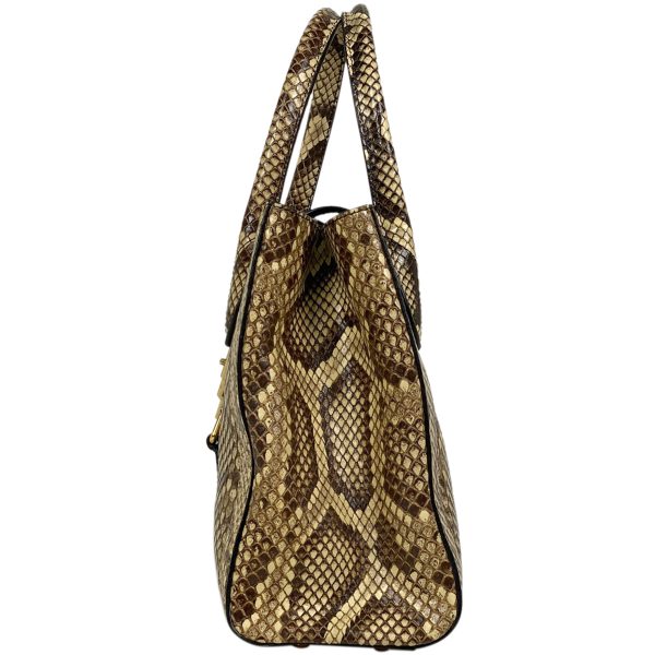 1000070435282 12 Gucci Jackie 1961 Python Tote Bag 2WAY Shoulder Bag Brown