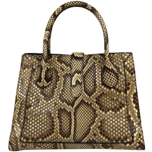 1000070435282 13 Gucci Jackie 1961 Python Tote Bag 2WAY Shoulder Bag Brown