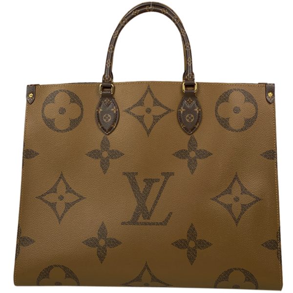 1000070435299 13 Louis Vuitton On the Go GM Monogram Reverse Tote Bag Brown