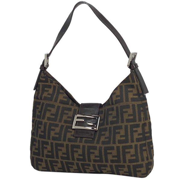 1000070475653 11 Fendi Zucca Pattern Shoulder Bag Canvas Brown