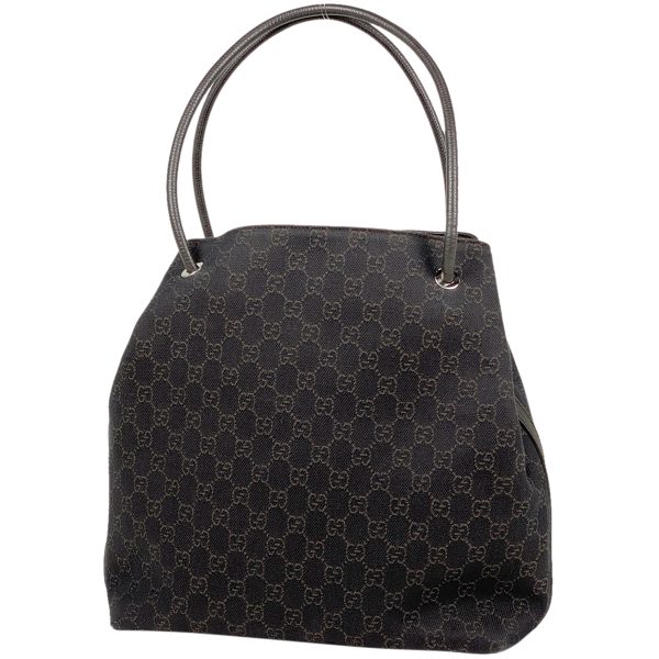 1000070499161 11 Gucci GG Pattern Dark Canvas Shoulder Tote Bag Brown