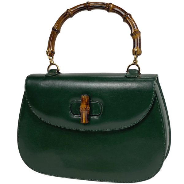 1000070773476 11 Gucci Bamboo Handbag Leather Green