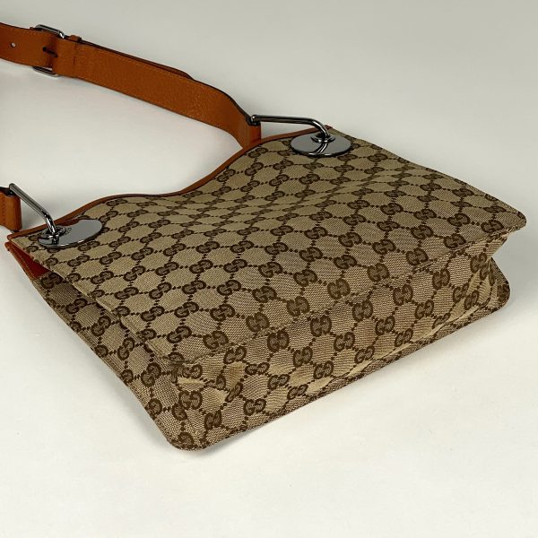 1000070900605 12 Gucci GG Pattern Shoulder Bag GG Canvas Ladies Beige