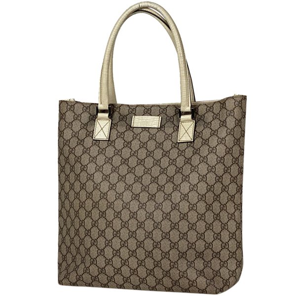 1000070901428 11 Gucci GG Pattern Coated Canvas Tote Bag Beige