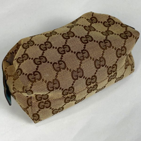 1000070979328 12 Gucci GG Pattern Pouch Makeup Cosmetic Accessory Case Canvas Brown