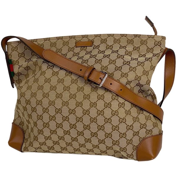 1000071084649 11 Gucci GG Pattern Shoulder Bag Diagonal Sherry Line Web GG Canvas Beige