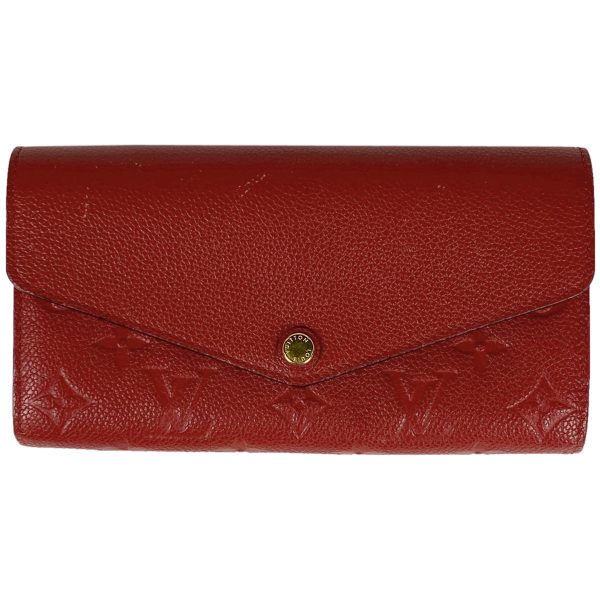 1000071453797 11 Louis Vuitton Portefeuille Sarah Monogram Empreinte Bifold Long Wallet Red