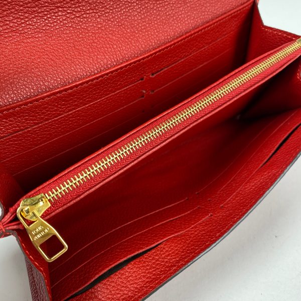 1000071453797 16 Louis Vuitton Portefeuille Sarah Monogram Empreinte Bifold Long Wallet Red