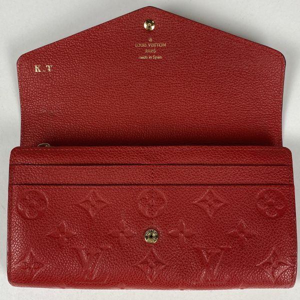 1000071453797 18 Louis Vuitton Portefeuille Sarah Monogram Empreinte Bifold Long Wallet Red