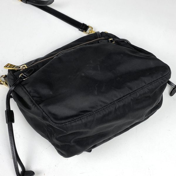 1000071453872 12 Prada Logo Nylon Shoulder Crossbody Bag Black