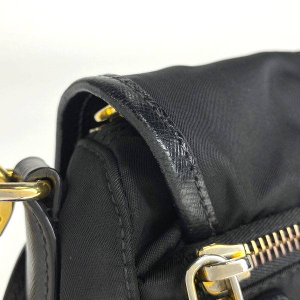 1000071453872 14 Prada Logo Nylon Shoulder Crossbody Bag Black