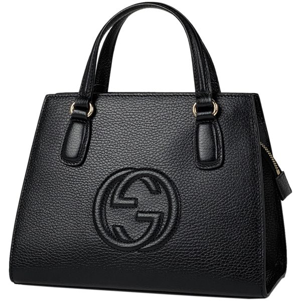 1000071473443 11 Gucci Soho 2WAY Shoulder Bag Interlocking G Leather Black