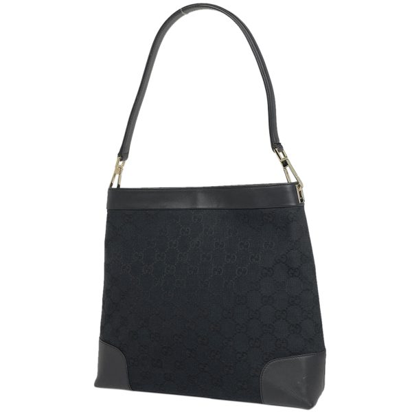 1000071473610 11 Gucci GG Pattern Shoulder Bag Handbag GG Canvas Black Navy