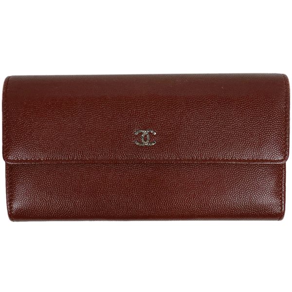 1000071492376 11 Chanel Cocomark Bifold Long Wallet Caviar Skin Red