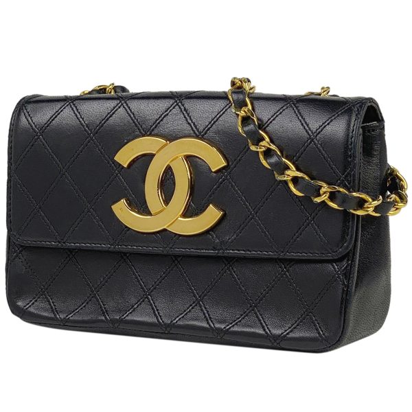 1000071506967 11 Chanel Bicolore Chain Shoulder Bag Coco Mark Shoulder Bag Leather Black