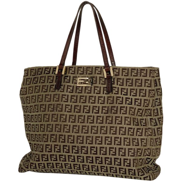 1000071558324 11 Fendi Zucchino Pattern Canvas Tote Bag Brown