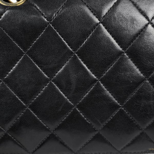 1000071688595 18 Chanel Coco Mark Chain Shoulder Bag Matelasse Shoulder Bag Leather Black