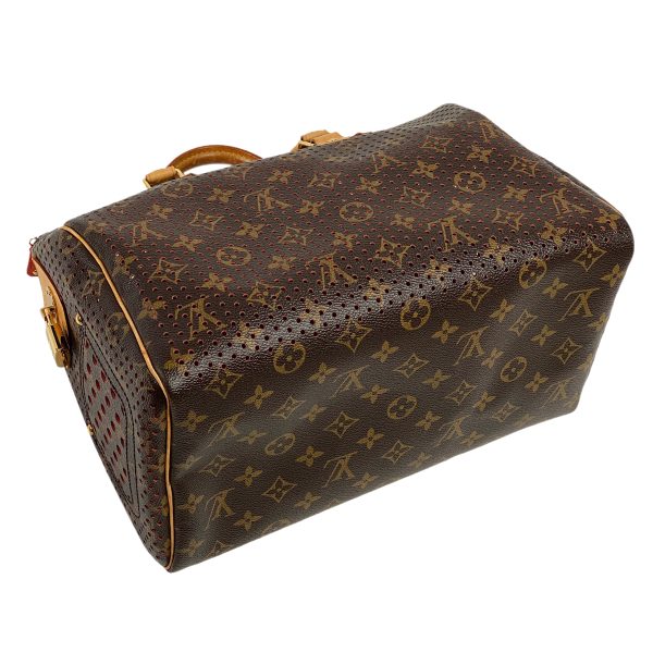 1000071688854 12 Louis Vuitton Speedy 30 Monogram Perfo Boston Bag Orange