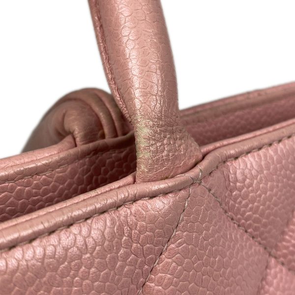 1000071714447 18 Chanel Reprint Tote Coco Mark Handbag Tote Bag Caviar Skin Pink