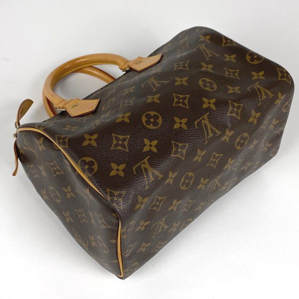 1000071725337 12 Louis Vuitton Speedy 25 Monogram Boston Bag Commuter Handbag Brown