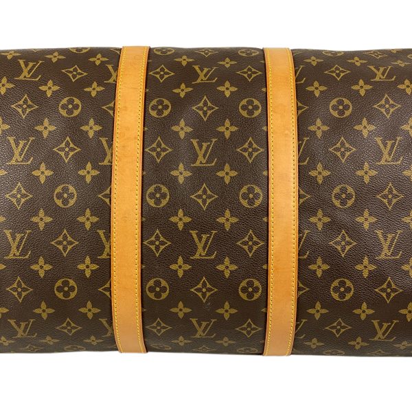 1000071794999 12 Louis Vuitton Keepall Bandouliere 55 Monogram Boston Bag Brown