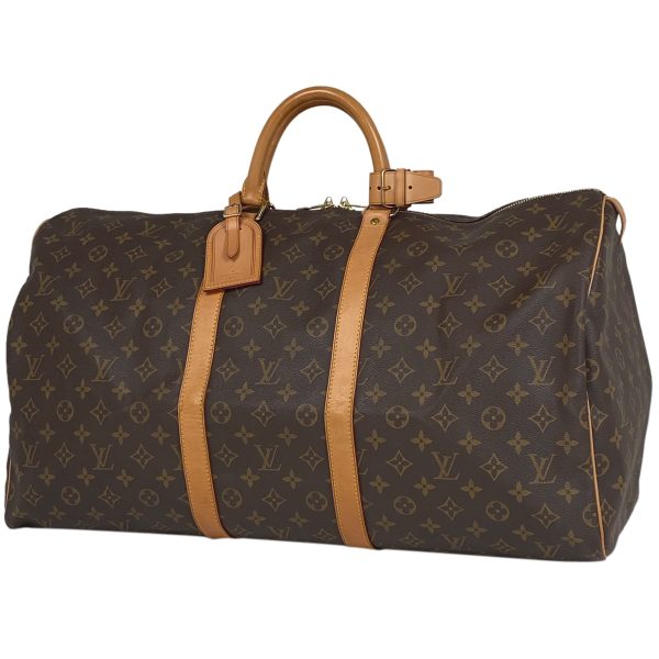 1000071804643 11 Louis Vuitton Keepall 55 Travel Boston Bag Monogram Brown