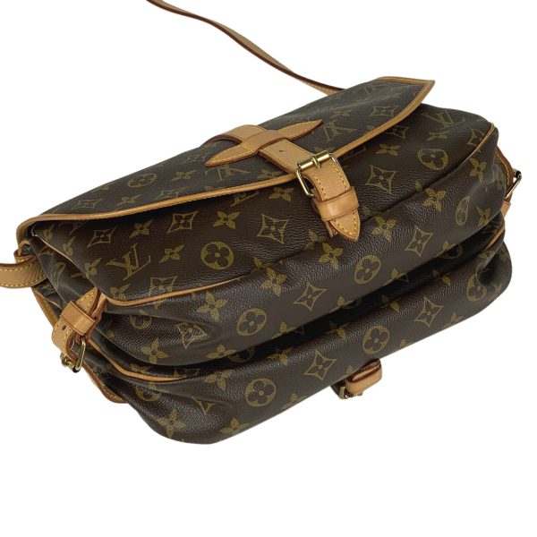 1000071893654 12 Louis Vuitton Saumur 30 Monogram Crossbody Bag Brown