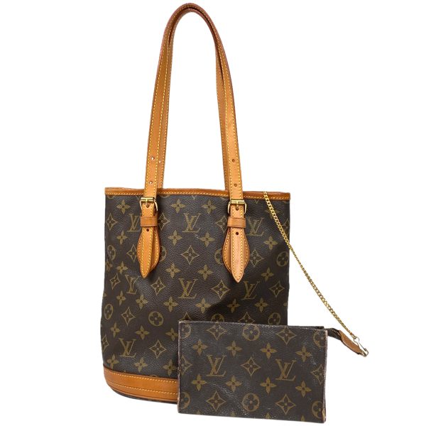 1000072000648 11 Louis Vuitton Petit Bucket PM Monogram Bucket Tote Bag Brown