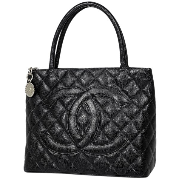 1000072023883 11 Chanel Reprint Tote Handbag Caviar Skin Black