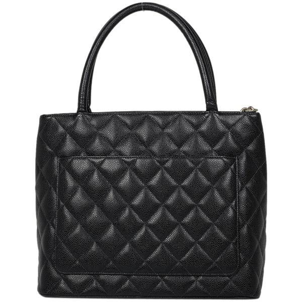 1000072023883 13 Chanel Reprint Tote Handbag Caviar Skin Black