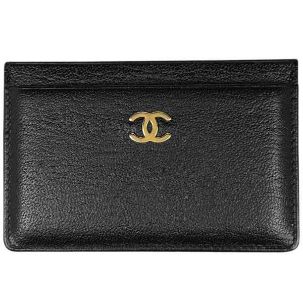 1000072050520 11 Chanel Cocomark Card Case CC Pass Case Card Case Leather Black