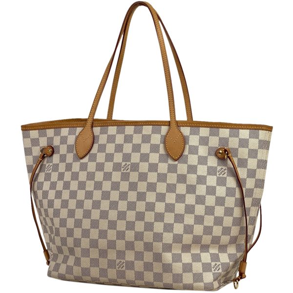 1000072054306 11 Louis Vuitton Neverfull MM Damier Azur Tote Bag White