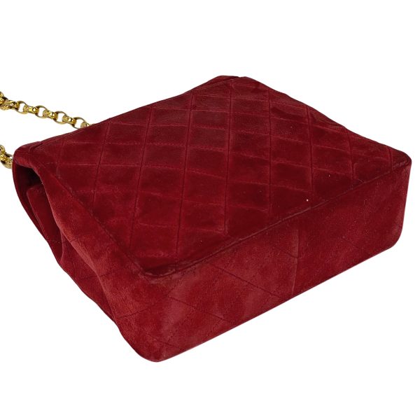 1000072368250 12 Chanel Coco Mark Chain Shoulder Bag Matelasse Crossbody Shoulder Bag Suede Red