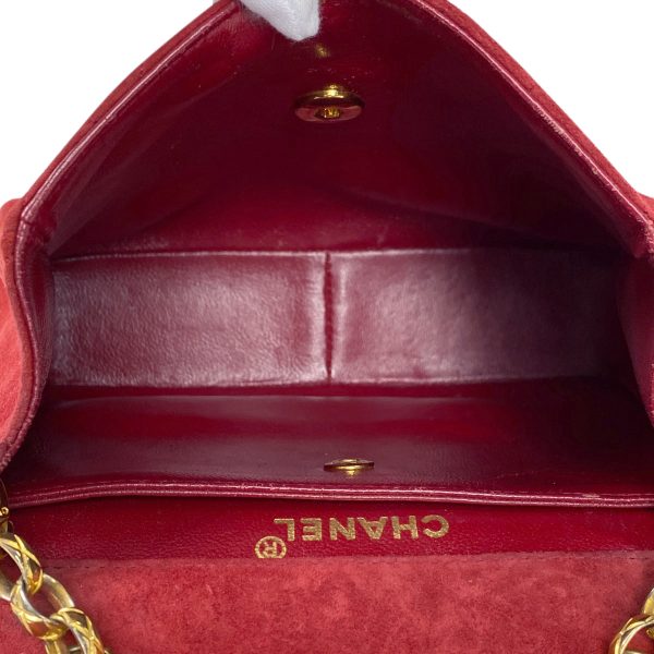 1000072368250 22 Chanel Coco Mark Chain Shoulder Bag Matelasse Crossbody Shoulder Bag Suede Red