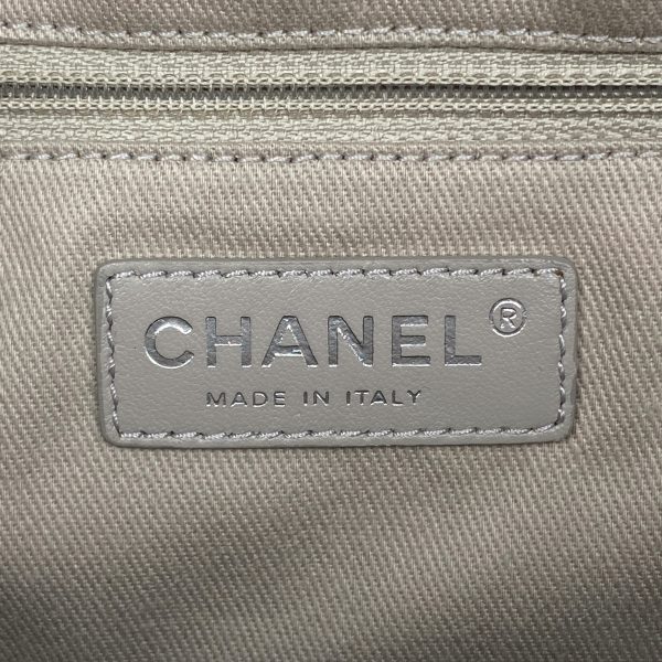 1000072371021 24 Chanel Coco Mark Chain Tote Bag Fabric Beige