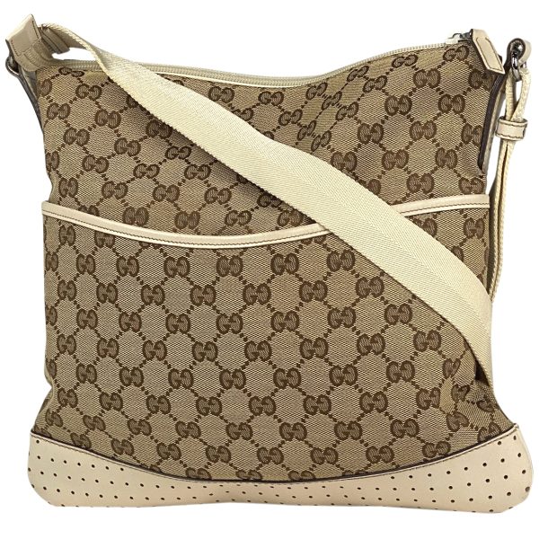 1000072379638 11 Gucci GG Pattern Shoulder Bag Diagonal Logo GG Canvas Beige