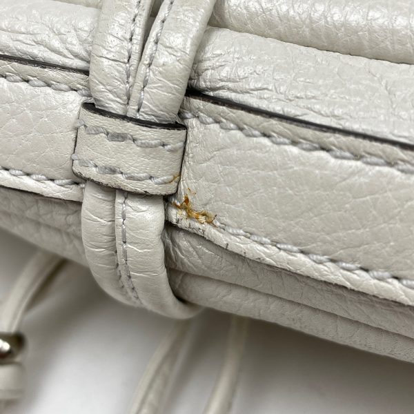 1000072413356 14 Gucci Logo Chain One Shoulder Bamboo Shoulder Bag Leather White