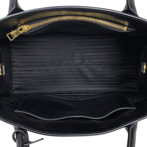 1000072422785 21 Prada Monochrome Saffiano Leather 2WAY Shoulder Handbag Black