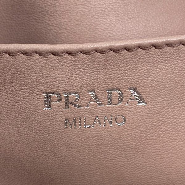 1000072447337 23 Prada Logo Plate Leather 2WAY Shoulder Handbag Black