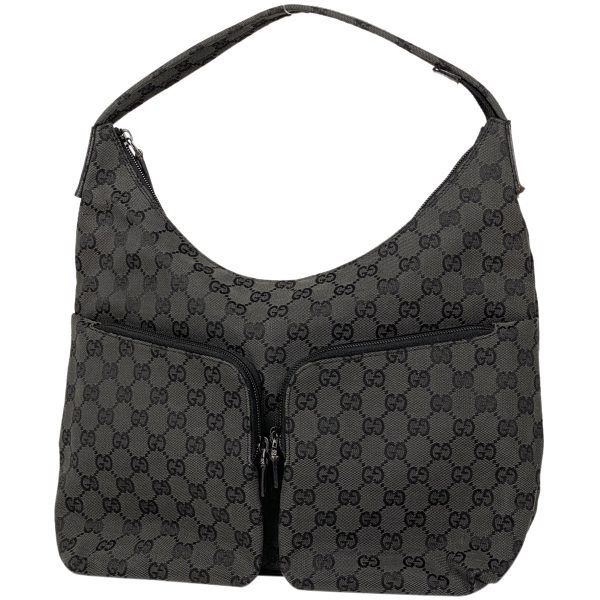 1000072463993 11 Gucci GG Pattern One Shoulder Shoulder Bag GG Canvas Black