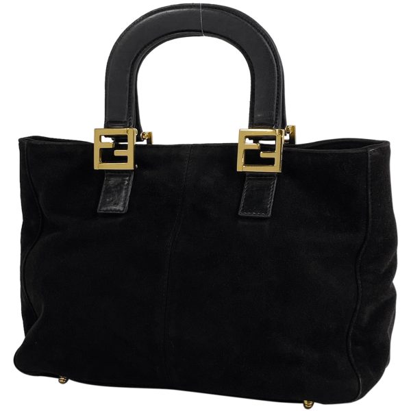 1000072610915 11 Fendi Zucca Logo Handbag Tote Bag Suede Black