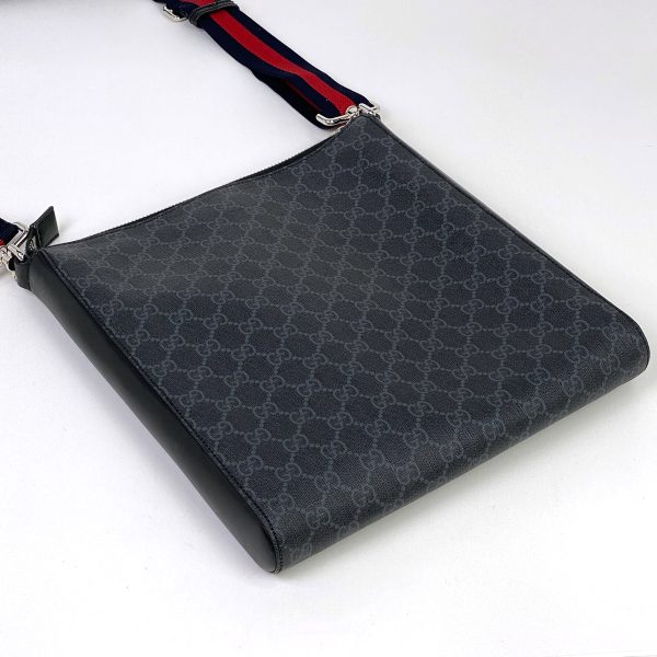 1000072701880 12 Gucci GG Pattern Shoulder Bag GG Supreme Sherry Line Web Coated Canvas Black