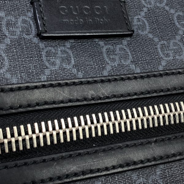 1000072701880 14 Gucci GG Pattern Shoulder Bag GG Supreme Sherry Line Web Coated Canvas Black