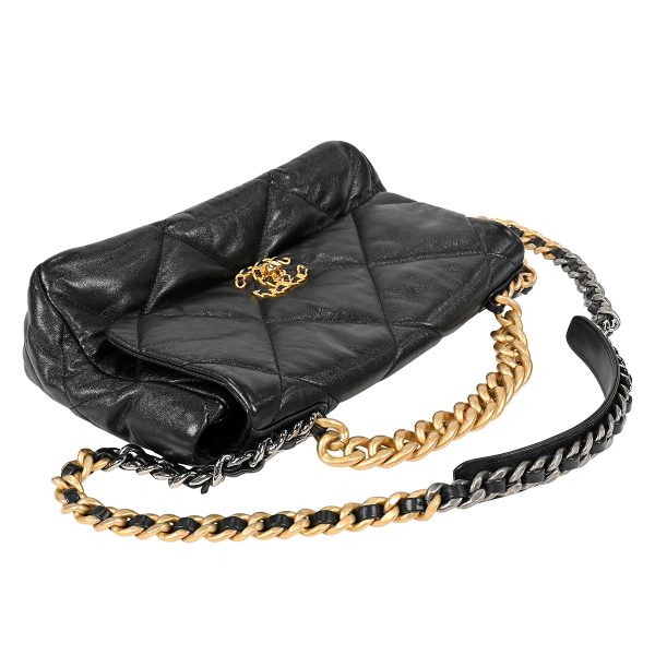 1000073081639 06 Chanel Chanel 19 Chain Shoulder Bag Coco Mark Handbag Shoulder Bag Leather Black