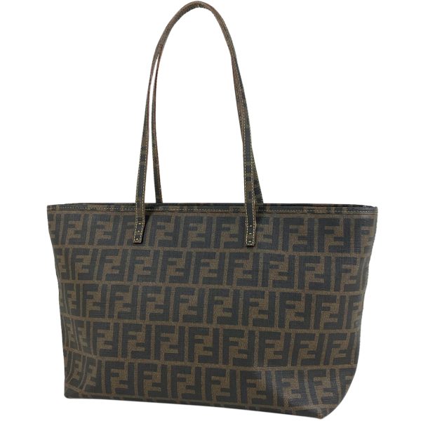 1000073085385 11 Fendi Zucca Pattern Tote Bag Coated Canvas Brown