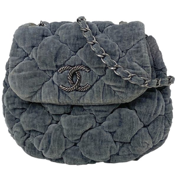 1000073247158 11 Chanel Cocomark Chain Shoulder Bag Matelasse Pochette Shoulder Bag Fabric Gray