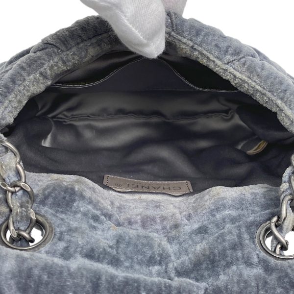 1000073247158 21 Chanel Cocomark Chain Shoulder Bag Matelasse Pochette Shoulder Bag Fabric Gray